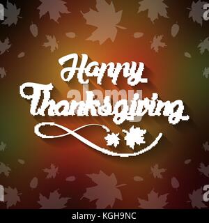 Thanksgiving Grußkarte mit "Happy Thanksgiving" Schriftzug text Vector Illustration. Stock Vektor