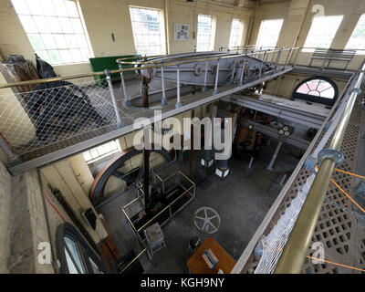 Innenansicht der eastney beam Engine House in Portsmouth im 19 centiry gebaut für das Pumpen seage, enthält Boulton und Watt Dampfmaschinen Stockfoto