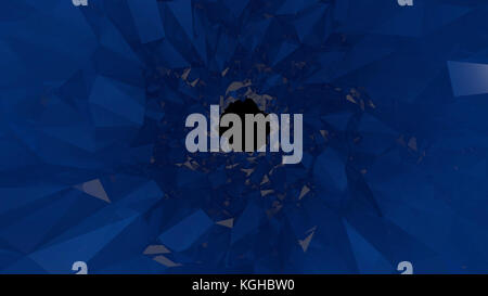 Low Poly Tunnel. Digitale Illustration Stockfoto