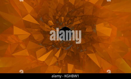 Low Poly Tunnel. Digitale Illustration Stockfoto