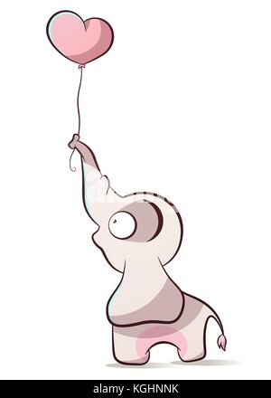 Lustig, niedlich Elefant Zeichen Stock Vektor