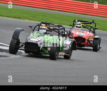 Christopher Rayment, Caterham 7 Mega, Caterham Absolventen Meisterschaft, Classic, Mega, Sigma, BARC nationale Meisterschaft Silverstone 7. Oktober 2017, Stockfoto