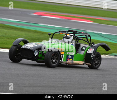 Christopher Rayment, Caterham 7 Mega, Caterham Absolventen Meisterschaft, Classic, Mega, Sigma, BARC nationale Meisterschaft Silverstone 7. Oktober 2017, Stockfoto