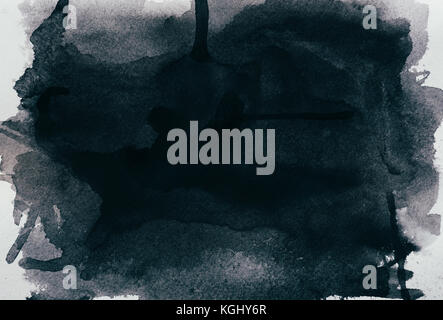 Schwarz aquarell Textur Stockfoto