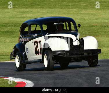 BriSCA, Britische lager Auto Association, Erbe Stock Cars, Amerikanische Speedfest V, Brands Hatch, Juni 2017, Automobile, Autosport, Autos, Stromkreis racin Stockfoto