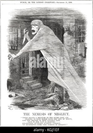 Jack the Ripper Punch Cartoon 5, 1888, die Nemesis der Vernachlässigung Stockfoto