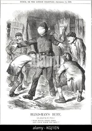 Jack the Ripper Punch Cartoon 4, 1888 Buff von blinden Mann Stockfoto