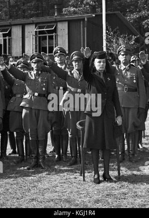 Karl Hermann Frank, Lina Mathilde Heydrich, der Reichs Arbeitsdienst RLA (Reichsarbeitsdienst, RAD) Stockfoto