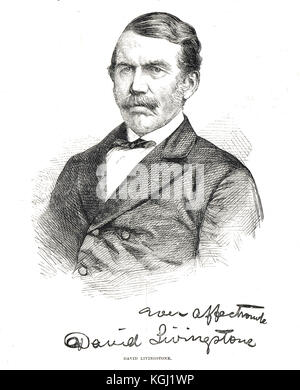 Gravur, Dr. David Livingstone, 1813-1873 Stockfoto