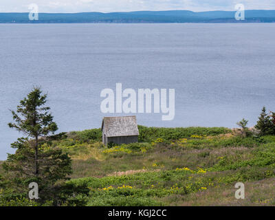 Verlassene Scheune, Le Gräber Trail, Forillon National Park, Gaspe Halbinsel, Kanada. Stockfoto