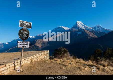 Blick vom Poon Hill 3210 m in Nepal Stockfoto