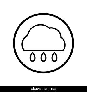 Der Vektor der Wolke und regen Symbol in der Circle Line, iconic Symbol in einem Kreis, auf weißem Hintergrund, für Wetter zeichen Konzept. Vektor ein futuristisches Design. Stock Vektor