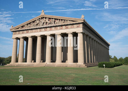 Der Parthenon in Nashville, Tennessee ist ein Full scale Nachbildung des Original Parthenon in Griechenland Stockfoto