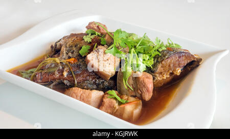 Geschmortes Schweinefleisch und Fisch mit Kraut, vietnamesischen Stil Essen Stockfoto