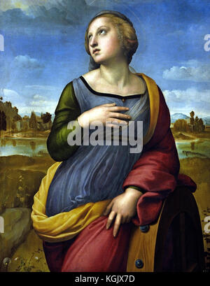 Die heilige Katharina von Alexandria 1507 von Raphael - Raffaello Sanzio da Urbino 1483 - 1520 war ein italienischer Maler und Architekt der Renaissance Italien Stockfoto