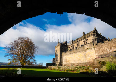 Anzeigen von Königin Anne Garten an der Stirling Castle in Stirling, Schottland, Vereinigtes Königreich. Stockfoto