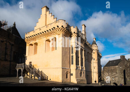 Blick auf die große Halle im Stirling Castle in Stirling, Schottland, Großbritannien. Stockfoto