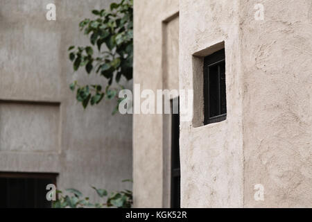 Traditionelle arabische Architektur von bastakiya Viertel im Al Fahidi historischen Viertel, Bur Dubai Stockfoto