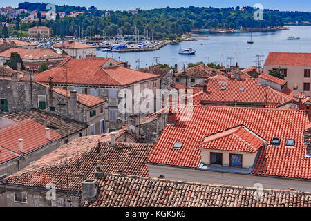Blick auf den Hafen Porec Kroatien Stockfoto