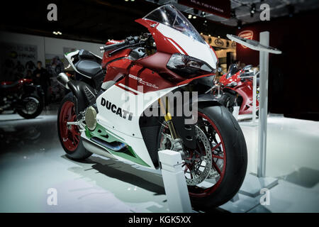 Das neue Ducati Panigale 1299 FINAL EDITION Motorrad auf der EICMA Milan Motorbike Expo Stockfoto