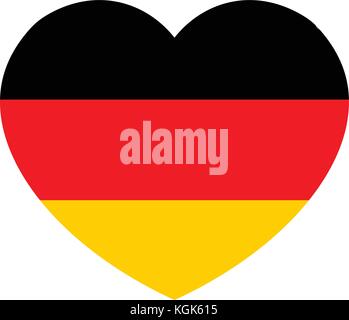 Deutschland Fahne im Herzen. deutsche Fahne Vector Illustration. Stock Vektor