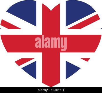 Großbritannien Flagge im Herzen. Union Jack, Britische Flagge, Vector Illustration. Stock Vektor