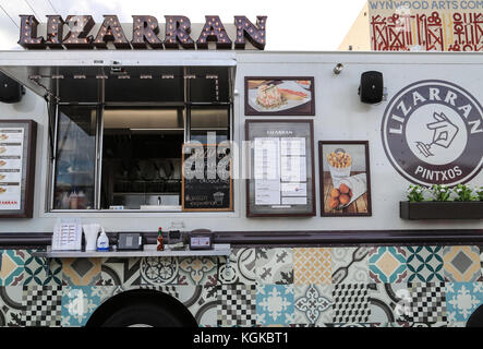 Lizarran pintxos Essen Lkw in Wynwood Arts District in Miami, Florida, USA. Stockfoto