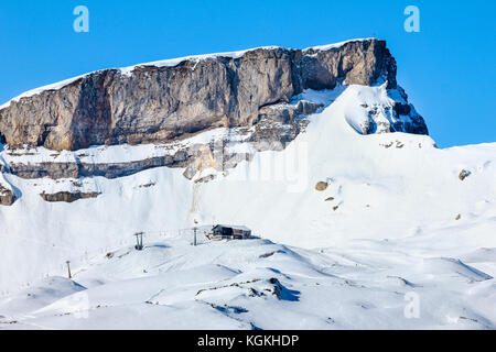 Schnee Berge Winterlandschaft an ifen Ski Resort. Bayern, Deutschland. Stockfoto