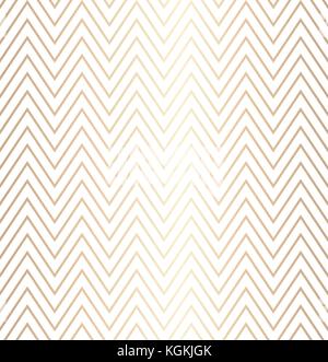 Schicke einfach eine nahtlose Zig Zag golden geometrische Muster auf weißem Hintergrund, Vector Illustration. Geschenkpapier zickzack Grafik drucken. Wiederholen Zeile Stock Vektor