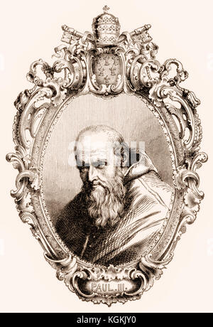 Paul III oder Alessandro Farnese, 1468 - 1549, Papst der Römisch-katholischen Kirche von 1534-1549 Stockfoto
