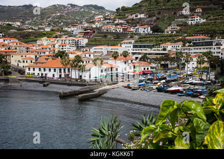 Camara de Lobos, einem Dorf in der Nähe von Funchal auf Madeira, in der Winston Churchill verwendet zu besuchen und Farbe Stockfoto