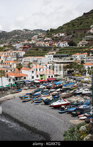 Camara de Lobos, einem Dorf in der Nähe von Funchal auf Madeira, in der Winston Churchill verwendet zu besuchen und Farbe Stockfoto