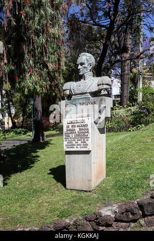 Die Simon Bolivar Statue in Jardin Stadtpark in Funchal, Madeira, Portugal Stockfoto