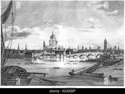 Ein Kupferstich von London gescannt und in hoher Auflösung aus einem Buch 1819 gedruckt. Dieses Bild wird geglaubt, frei von allen historischen copyright Einschränkung zu sein Stockfoto