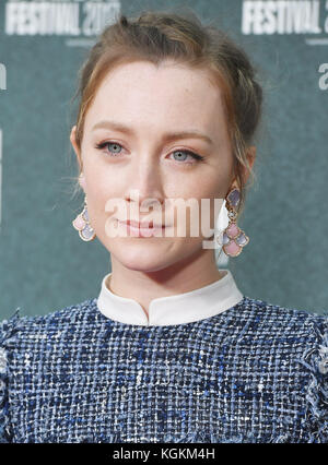 Premiere von "On Chesil Beach" während der 61. BFI London Film Festival, im Odeon Leicester Square in London. Mit: Saoirse Ronan, Wo: London, Vereinigtes Königreich, wenn: 08 Okt 2017 Credit: wenn.com Stockfoto