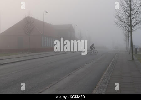 Ein nebeliger Tag in Dänemark, viborg auf Dezember 2016 Stockfoto