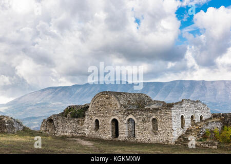 Auf der Burg in der Stadt Berat in Albanien Ruine Stockfoto