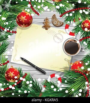 Weihnachten Design auf Holz Stock Vektor