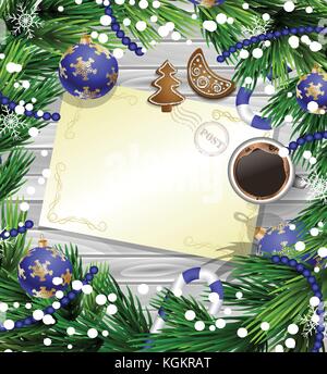 Weihnachten Design auf Holz Stock Vektor