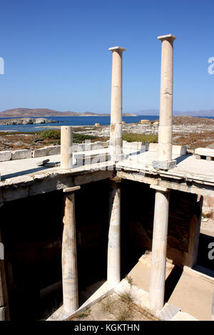 Das Haus von Hermes, Delos, Kykladen Stockfoto