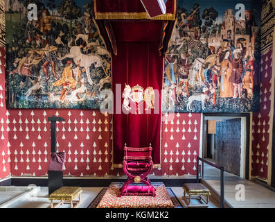 Die Innere Halle der Königin im Königspalast von Stirling Castle in Stirling, Schottland, Großbritannien. Stockfoto