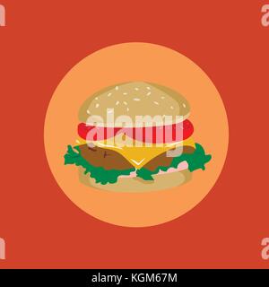 Burger Menü. Vector Illustration eines Burger. Burger House. Stock Vektor