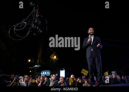 Giancarlo cancelleri (fünf Sterne) spricht während einer Wahlkampagne am 3. November in Palermo, Italien. Stockfoto