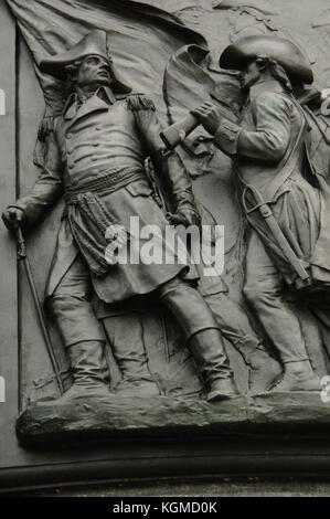 Der amerikanische Unabhängigkeitskrieg (1775 Ð 1783). das Washington Monument. von Rudolf Siemering (1835-1905). Detail. Philadelphia. Pennsylvania. usa. Stockfoto