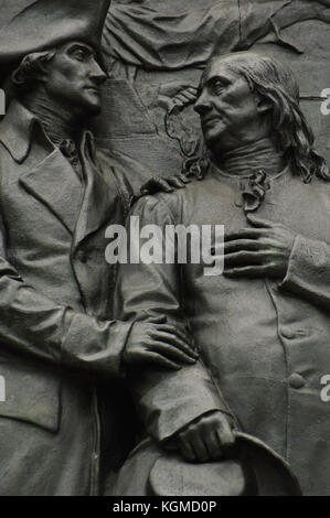 George Washington (1732-1799). Kommandant der kontinentalen Armee während des amerikanischen Unabhängigkeitskrieges. das Washington Monument. von Rudolf Siemering (1835-1905). Philadelphia. Pennsylvania. usa. Stockfoto