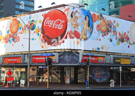 Custom Street West und unteren Albert Street Ecke in Auckland, Neuseeland, 16. Januar 2011 Stockfoto