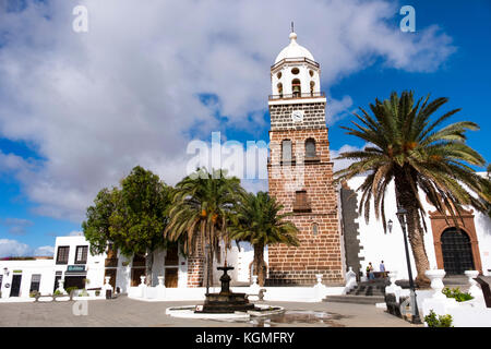 Kirche, Iglesia de Nuestra Senora de Guadalupe. Teguise, Lanzarote, Kanarische Inseln. Spanien Europa Stockfoto