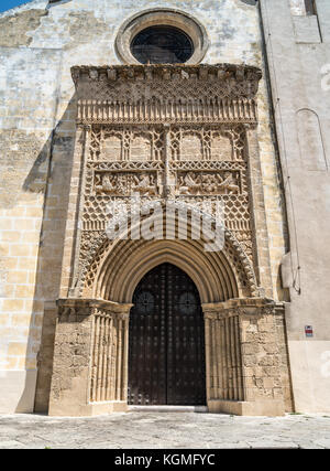 Principal Portal der Pfarrkirche Unserer Lieben Frau von der 'O' in Sanlúcar de Barrameda, Andalusien, Spanien Stockfoto