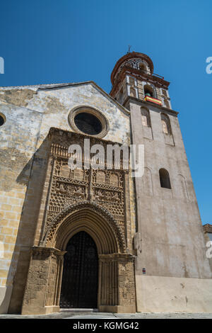 Principal Portal der Pfarrkirche Unserer Lieben Frau von der 'O' in Sanlúcar de Barrameda, Andalusien, Spanien Stockfoto