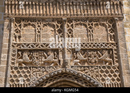 Principal Portal der Pfarrkirche Unserer Lieben Frau von der 'O' in Sanlúcar de Barrameda, Andalusien, Spanien Stockfoto